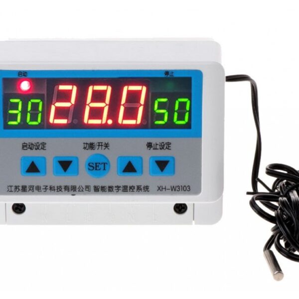ترموستات دیجیتال و تایمر 12VDC مدل XH-W3103
