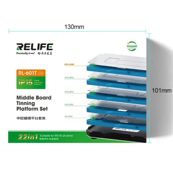شابلون مگنتی طبقات آیفون ریلایف مدل RELIFE RL-601T 22in1 (آیفون X تا 15Pro max)