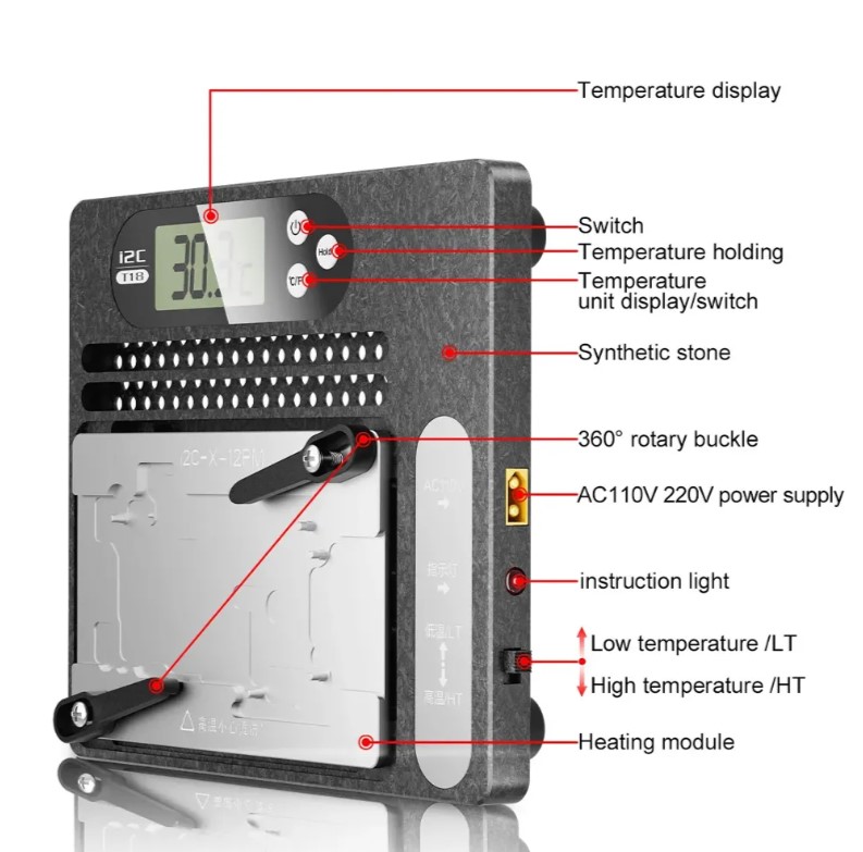 پری هیتر I2C T18 ماژول آیفون X تا 15 پرومکس